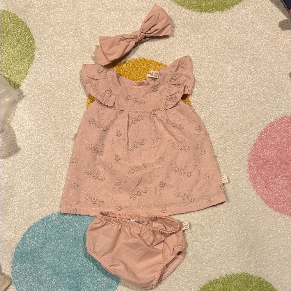 Pink Baby Dress Set